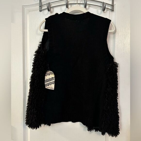Eyeshadow soft vest Women L Faux Fur Black Open Front Sleeveless whimsigoth cozy - Picture 2 of 12